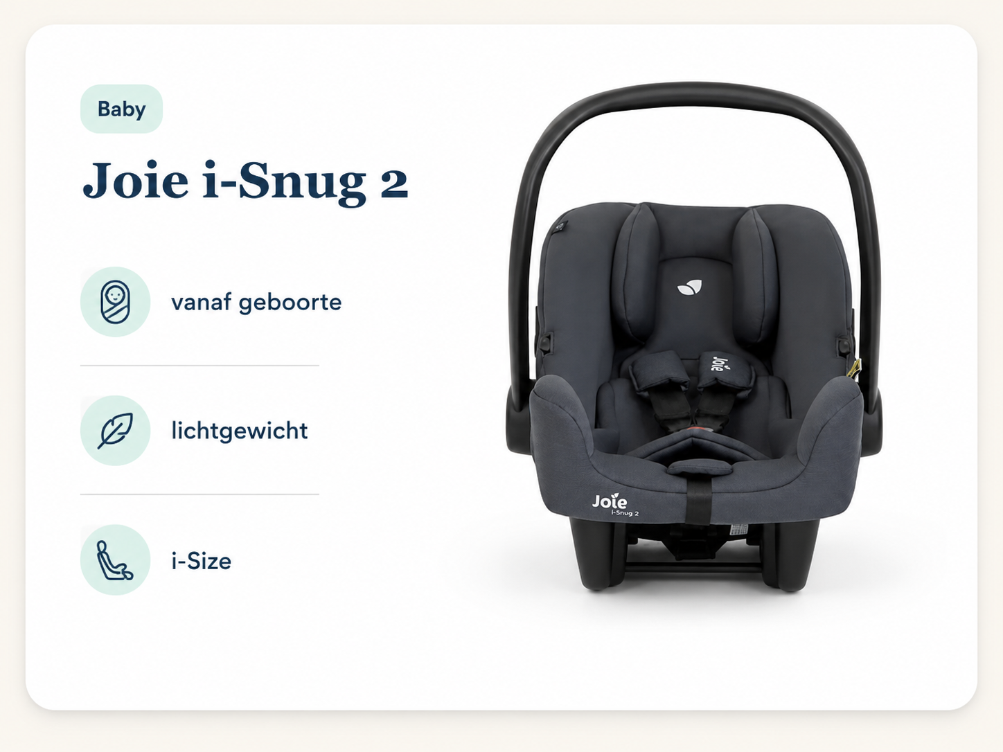 Joie i-Snug 2 autostoeltje met functies